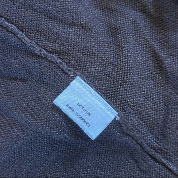 Eileen fisher small chocolate brown 100% linen open front cardigan 3/4 sleeves - Picture 3 of 6